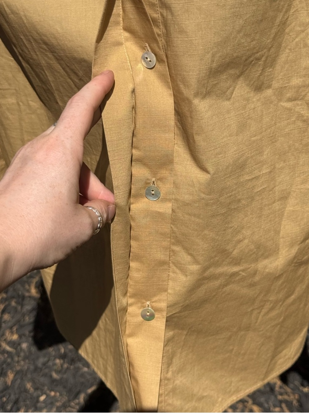 Vince Tan Cotton Blouse Size 1X NWTS - Picture 9 of 13